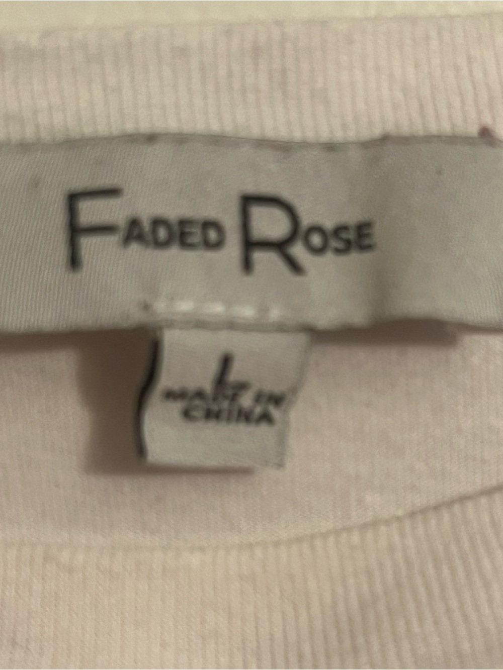 Faded Rose White Graphic Tee with Sun & Moon Butterfly Design. L. Celestial. - Picture 4 of 5